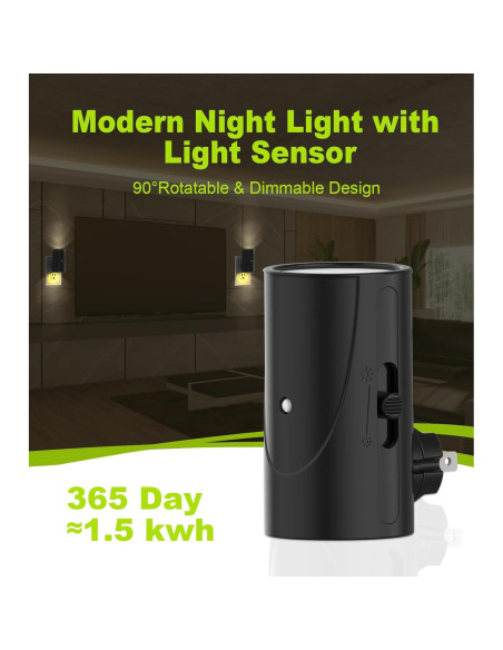 Luz Nocturna LED Niocomio Enchufable con Sensor 3000K