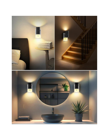 Luz Nocturna LED Niocomio Enchufable con Sensor 3000K