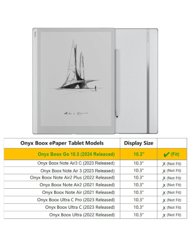 Funda E NET-CASE para Onyx Boox GO 10.3" ePaper Marrón