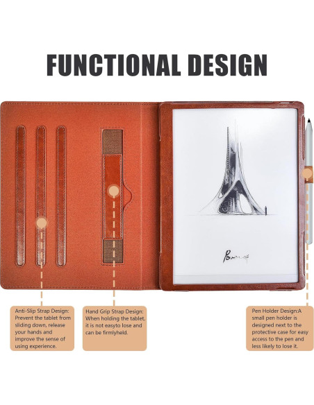 Funda E NET-CASE para Onyx Boox GO 10.3" ePaper Marrón