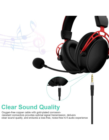 Cable de Audio de Reemplazo Toeasor 1.5m para HyperX y Logitech