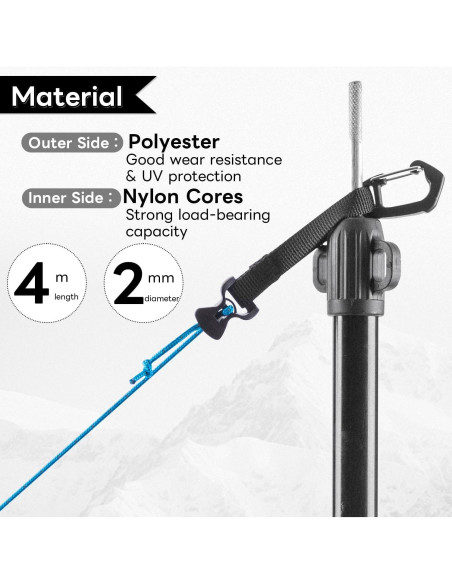 Cuerdas de Tensión Ultraligeras HIKEMAN 4M 2mm Nylon Azul