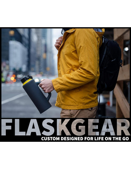 Cubierta de Silicona FLASKGEAR Grab & Go 40oz Gris Oscuro