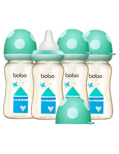 Botella Anticólica YOHKOH PPSU 260ml Azul - Paquete de 4