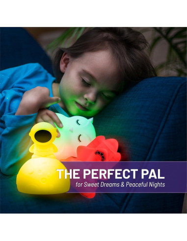Luz Nocturna Lumipets Junior Astronaut Silicona 9 Colores