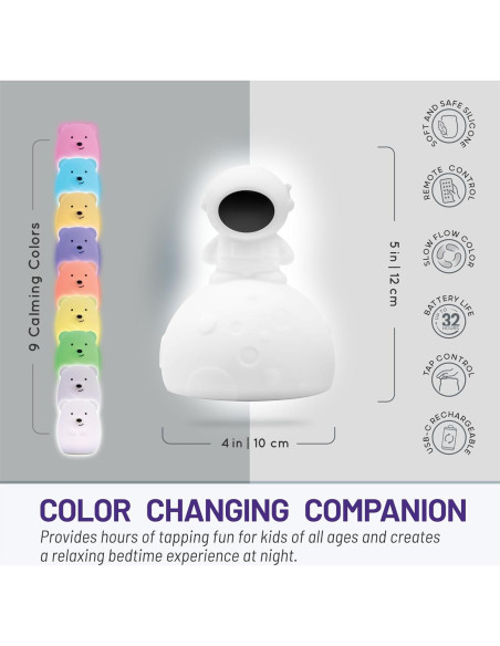 Luz Nocturna Lumipets Junior Astronaut Silicona 9 Colores Luz Nocturna Lumipets Junior Astronaut Silicona 9 Colores