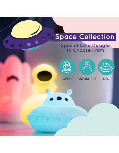 Luz Nocturna Lumipets Junior Astronaut Silicona 9 Colores