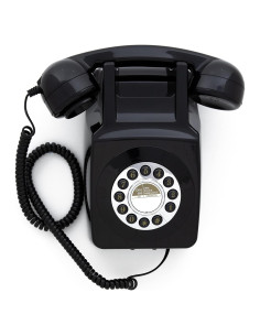 Teléfono de pared GPO 746 retro - Negro, timbre auténtico