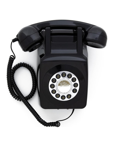 Teléfono de pared GPO 746 retro - Negro, timbre auténtico