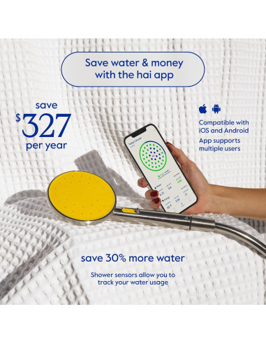 Cabezal de Ducha Inteligente hai Citron 9.5 L/min Acero Inoxidable