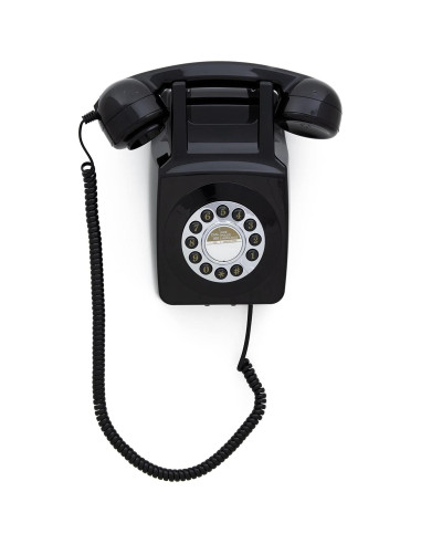 Teléfono de pared GPO 746 retro - Negro, timbre auténtico