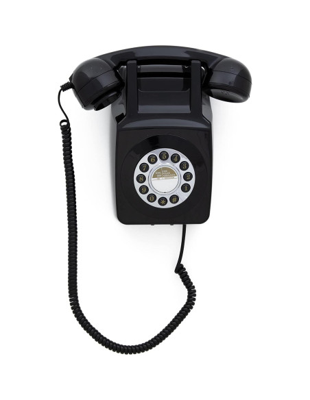 Teléfono de pared GPO 746 retro - Negro, timbre auténtico
