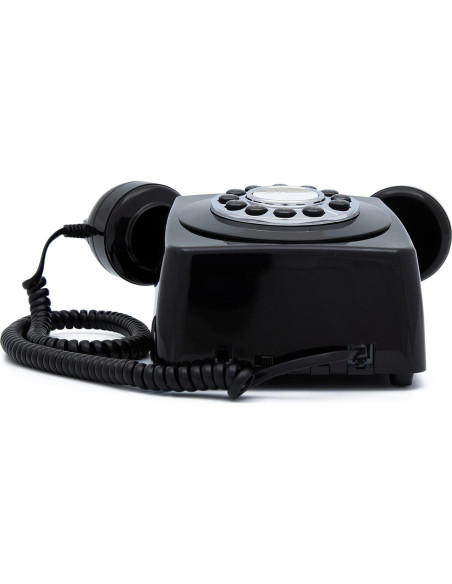 Teléfono de pared GPO 746 retro - Negro, timbre auténtico