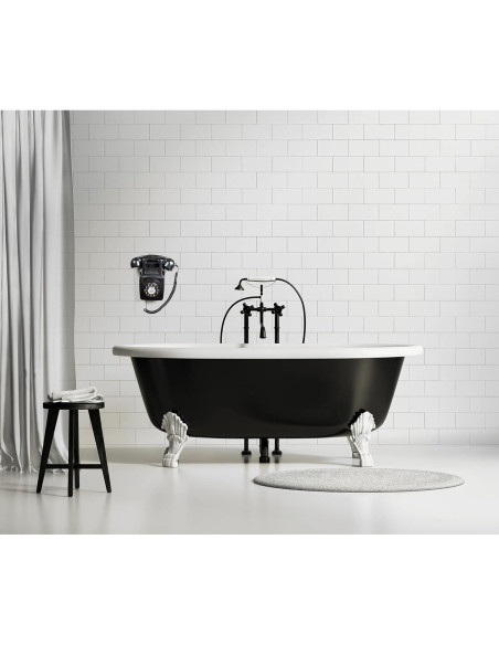 Teléfono de pared GPO 746 retro - Negro, timbre auténtico