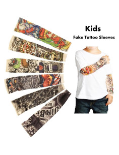 6 Mangas de Tatuaje Temporal FENGMANG para Niños - Protección Solar 2