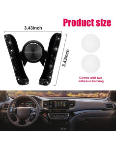 Soporte para Teléfono de Coche Dickno Brillante Ajustable 360 2