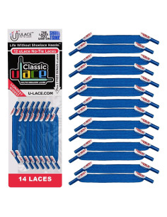 Cintas Elásticas Sin Nudos uLace Clásico - Azul Brillante - 14 Unidades