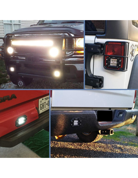 Nilight 2PCS 18W Luz de Trabajo LED Inundación Montaje Empotrado