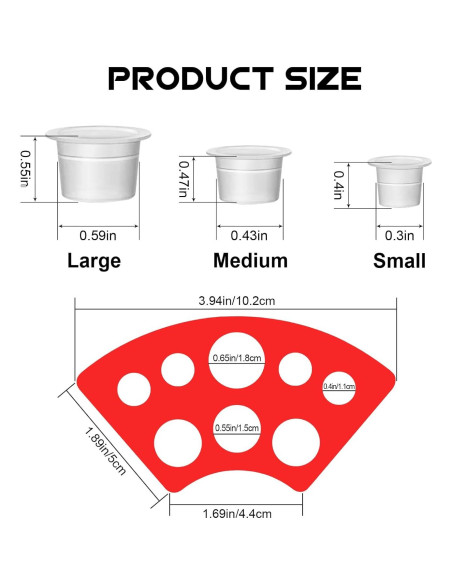 Tazas de Tinta para Tatuajes WZPB - 300 Piezas Mixtas + Soporte