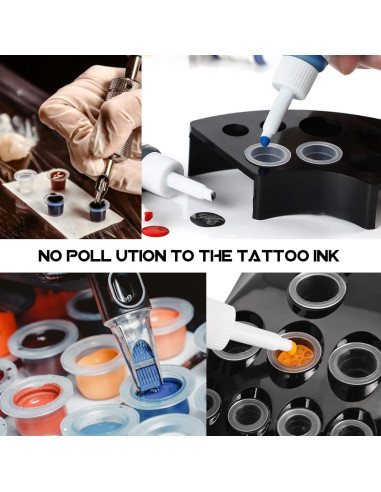 Tazas de Tinta para Tatuajes WZPB - 300 Piezas Mixtas + Soporte