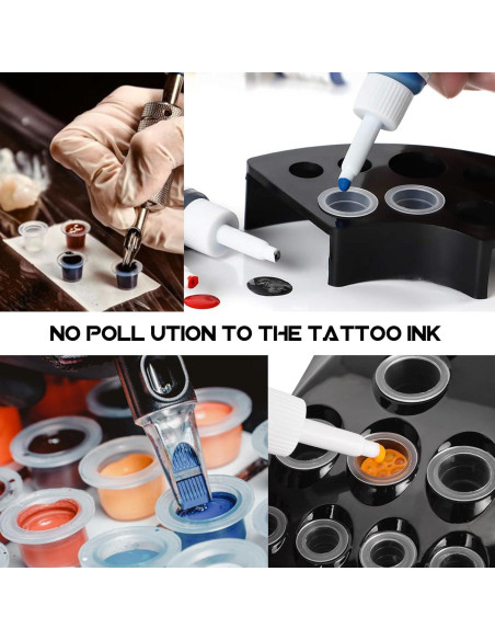 Tazas de Tinta para Tatuajes WZPB - 300 Piezas Mixtas + Soporte