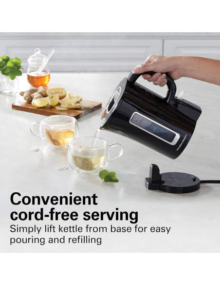 Hervidor Eléctrico Hamilton Beach 1.7L Negro, Apagado Automático