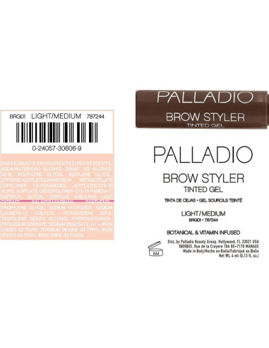 Gel Tinte para Cejas Palladio Brow Styler Claro/Medio 3.97g