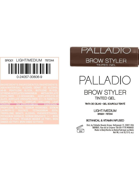 Gel Tinte para Cejas Palladio Brow Styler Claro/Medio 3.97g