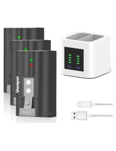 Paquete de 3 Baterías 6040mAh y Cargador para Timbre Ring