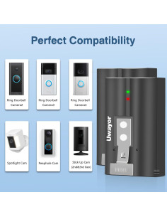 Paquete de 3 Baterías 6040mAh y Cargador para Timbre Ring 2