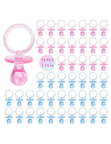 72 Chupetes de Baby Shower XINHUIDALSQ 6.99 cm Rosa y Azul