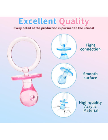72 Chupetes de Baby Shower XINHUIDALSQ 6.99 cm Rosa y Azul