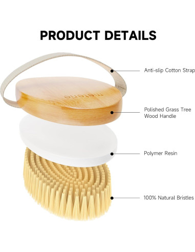 Cepillo Corporal Metene para Cepillado Seco y Ducha - Exfoliante Natural