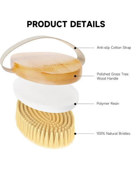 Cepillo Corporal Metene para Cepillado Seco y Ducha - Exfoliante Natural