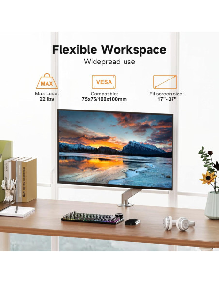 Soporte de Monitor Suptek Ajustable 17-27" Plata 6 kg