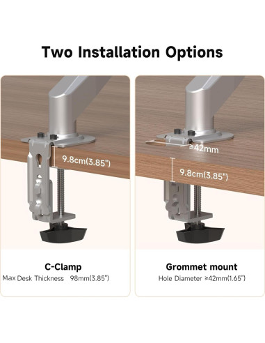 Soporte de Monitor Suptek Ajustable 17-27" Plata 6 kg