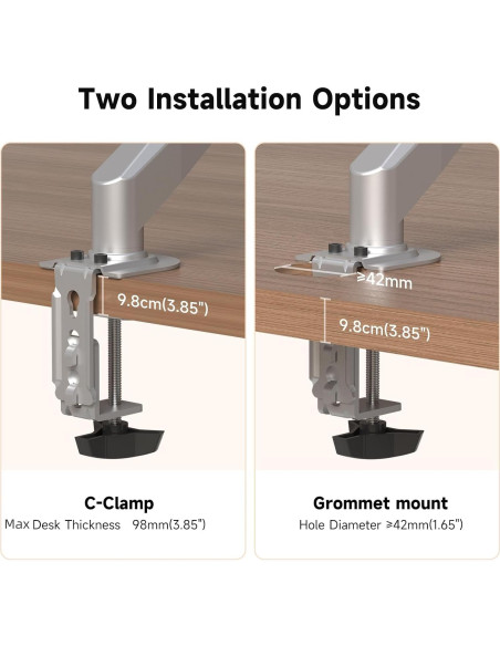 Soporte de Monitor Suptek Ajustable 17-27" Plata 6 kg