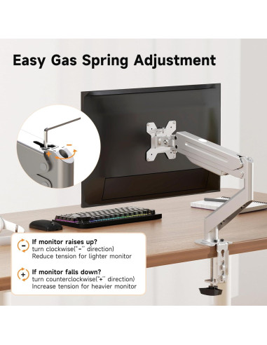 Soporte de Monitor Suptek Ajustable 17-27" Plata 6 kg