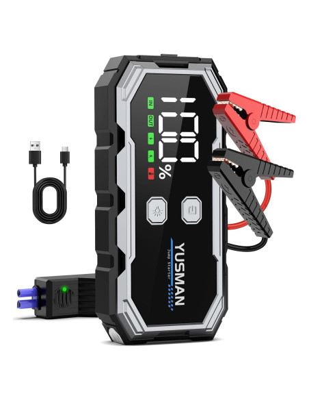 Arrancador de Salto YUSMAN 5000A 12V Portátil con Luz LED