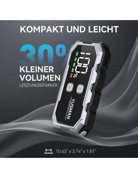 Arrancador de Salto YUSMAN 5000A 12V Portátil con Luz LED