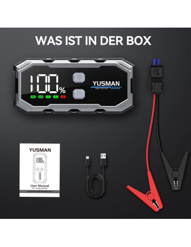 Arrancador de Salto YUSMAN 5000A 12V Portátil con Luz LED