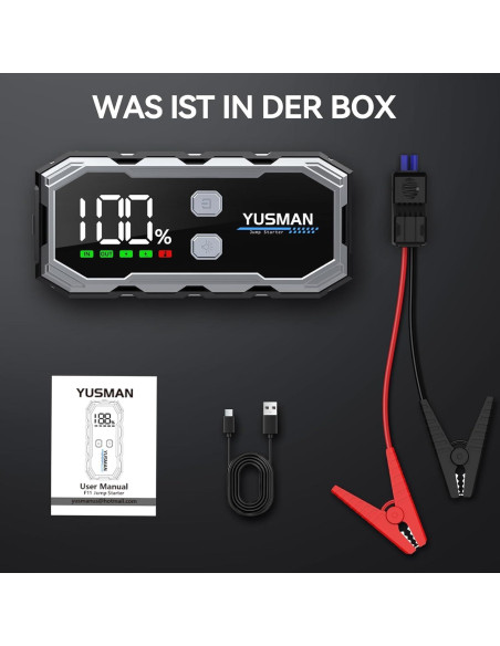 Arrancador de Salto YUSMAN 5000A 12V Portátil con Luz LED