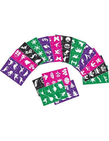 Kit de Plantillas de Pintura Facial Lystin - 128 Diseños Reutilizables