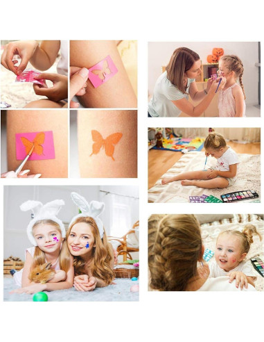 Kit de Plantillas de Pintura Facial Lystin - 128 Diseños Reutilizables