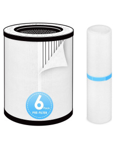 6 Prefiltros HSIAMEN para Purificador de Aire HoMedics AP-T20
