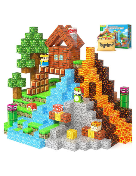 100 Bloques Magnéticos Toyvimo para Construcción Creativa 3+ Años