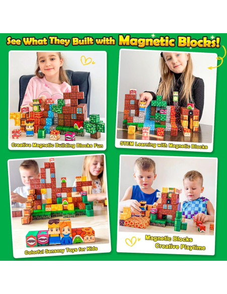 100 Bloques Magnéticos Toyvimo para Construcción Creativa 3+ Años