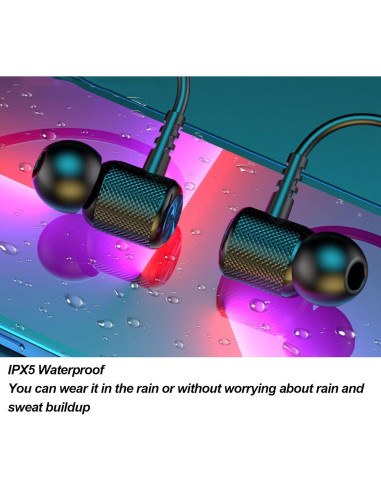 Auriculares Inalámbricos Bluetooth ZJchao IPX5 Banda de Cuello