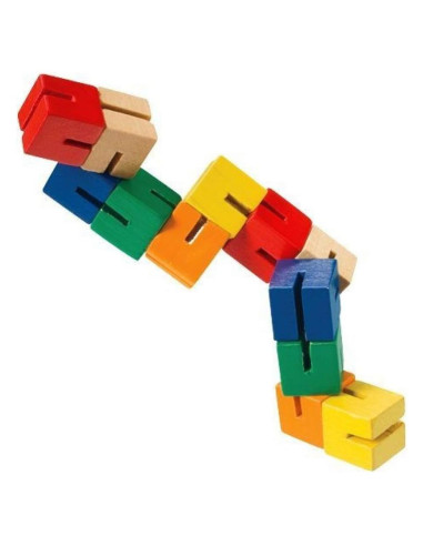 Rompecabezas Flexible de Madera Brainwright 12 Cubos Coloridos