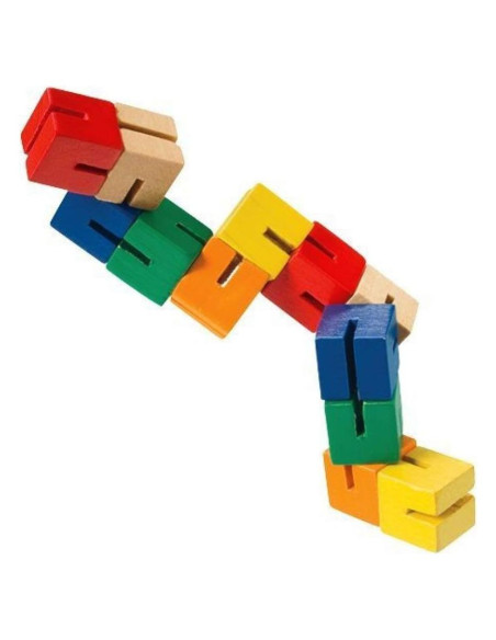 Rompecabezas Flexible de Madera Brainwright 12 Cubos Coloridos